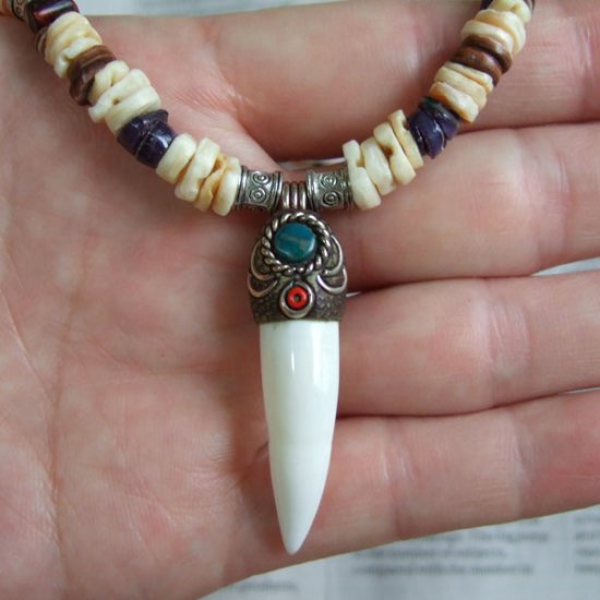 【表示現品】クロコダイルの牙 ペンダント- 40303phb