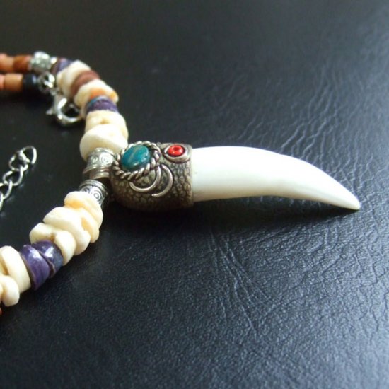 【表示現品】クロコダイルの牙 ペンダント- 40303phb