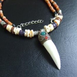 【表示現品】クロコダイルの牙 ペンダント- 40303phb