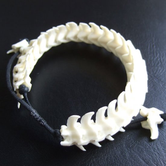 XＬサイズヘビの骨製ブレスレット - 50062esa