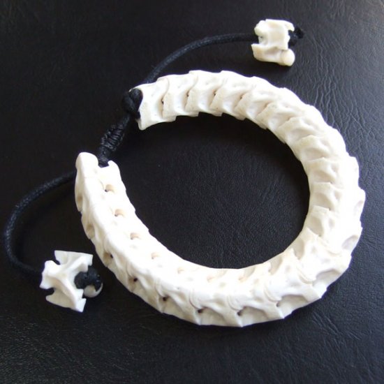 Ｌサイズヘビの骨製ブレスレット - ESB-50077