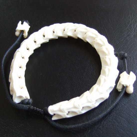 Mサイズヘビの骨製ブレスレット - ESB-50078