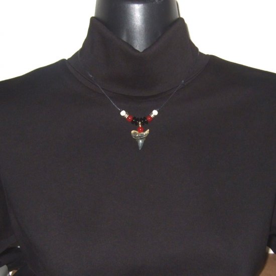 【表示現品】古代アオザメの歯化石 ペンダント（2.4cm） - 30224zhb