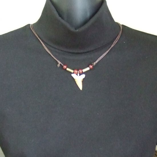 【表示現品】サメの歯化石 ペンダント（3.2cm） - 30233zhb