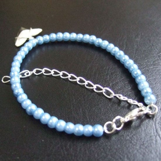 【表示現品】メジロザメの歯化石　ビーズブレスレット - 30314zhb