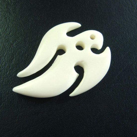 フリーデザインボーンカービングペンダント【はと】 - 16009chd