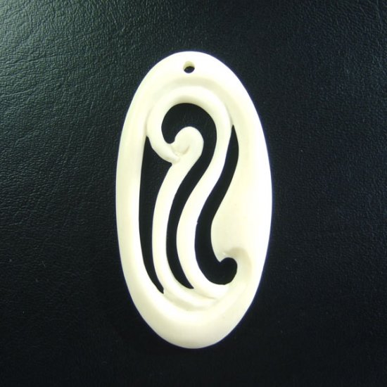 フリーデザインボーンカービングペンダント - 16011chd