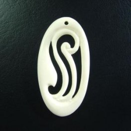 フリーデザインボーンカービングペンダント - 16011chd