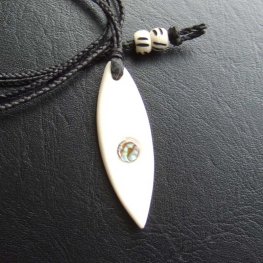 ボーンカービングペンダント【サーブボード】 - BTC-30081