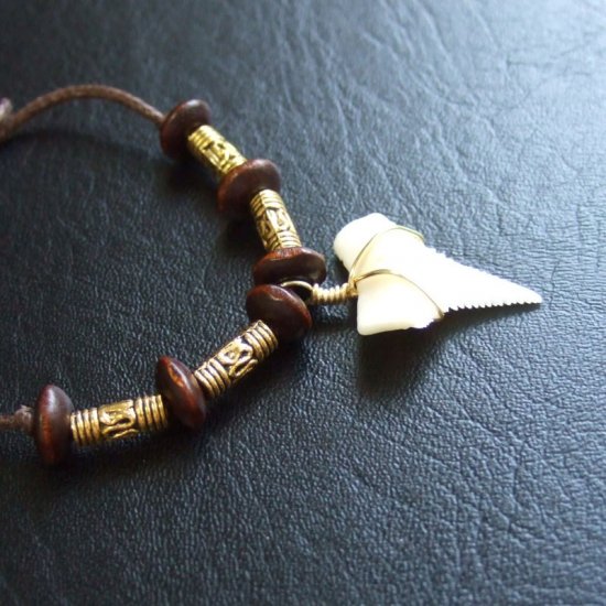 【訳あり現品】ホオジロザメの歯ネックレス 2.0 cm - 20814zhb