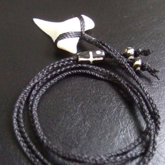 【表示現品】3.3cm 本物のホホジロザメ（ホオジロザメ） の歯ネックレス - GWP11003