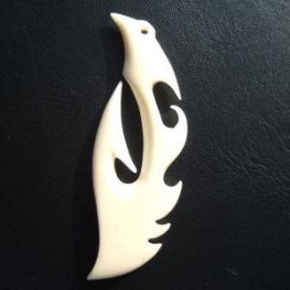 ボーンカービングペンダント【フィッシュフック】 - 12011zhb 《一点もの》