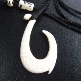 【表示現品】ボーンカービングペンダント【フィッシュフック】 - BCT-30011