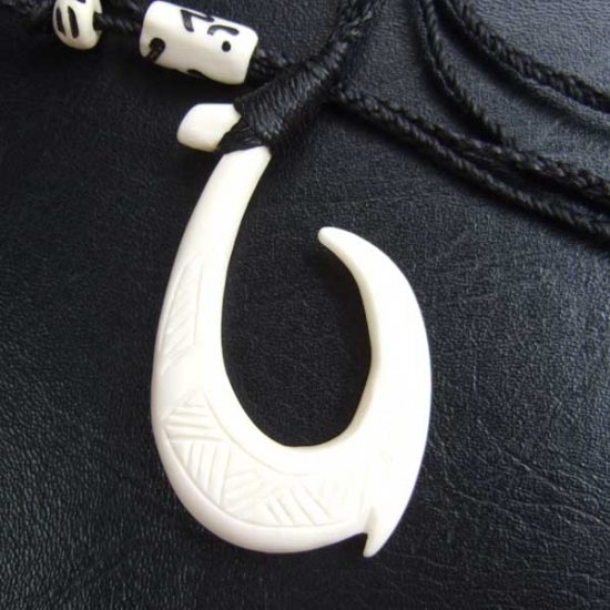 【表示現品】ボーンカービングペンダント【フィッシュフック】 - BCT-30011