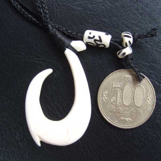 【表示現品】ボーンカービングペンダント【フィッシュフック】 - BCT-30011