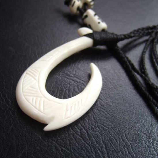 【表示現品】ボーンカービングペンダント【フィッシュフック】 - BCT-30011