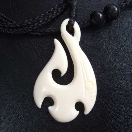 【表示現品】ボーンカービングペンダント【フィッシュフック】 - BCT-30012