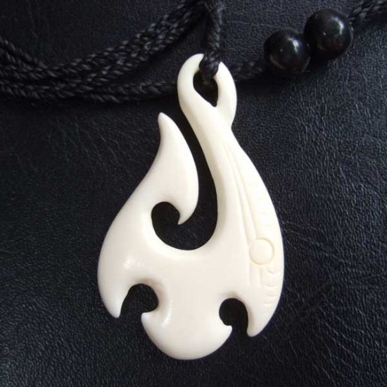 【表示現品】ボーンカービングペンダント【フィッシュフック】 - BCT-30012