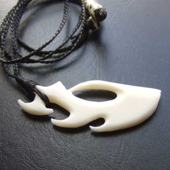 【表示現品】ボーンカービングペンダント【フィッシュフック】 - BTC-30055