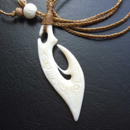 【表示現品】ボーンカービングペンダント【フィッシュフック】 - BTC-30057