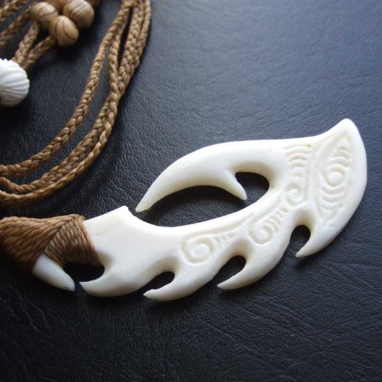 【表示現品】ボーンカービングペンダント【フィッシュフック】 - BTC-30058