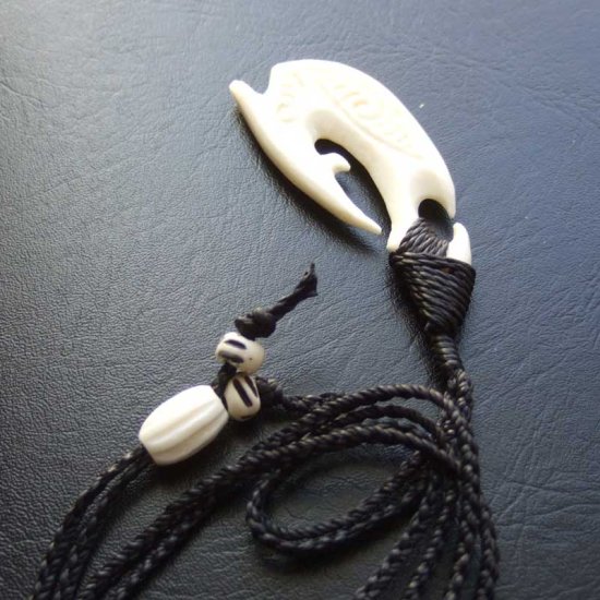 【表示現品】ボーンカービングペンダント【フィッシュフック】 - BTC-30059