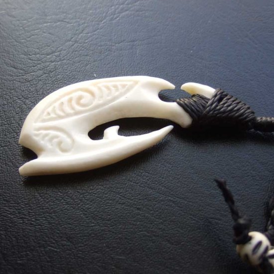 【表示現品】ボーンカービングペンダント【フィッシュフック】 - BTC-30059