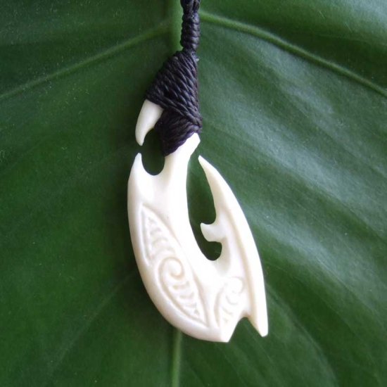 【表示現品】ボーンカービングペンダント【フィッシュフック】 - BTC-30059