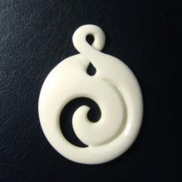 ボーンカービングペンダント【スパイラル+ツイスト】 - 03019chd