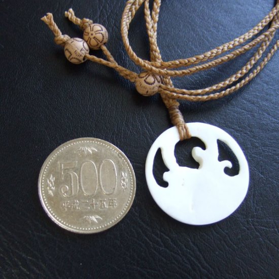 【表示現品】ボーンカービングペンダント【スパイラル】 - 03042ehb
