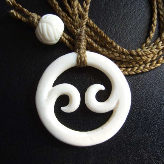 【表示現品】ボーンカービングペンダント【スパイラル】 - BCT-30043