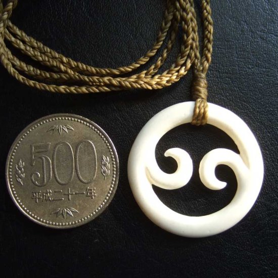 【表示現品】ボーンカービングペンダント【スパイラル】 - BCT-30043