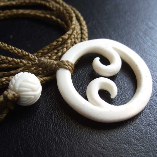 【表示現品】ボーンカービングペンダント【スパイラル】 - BCT-30043