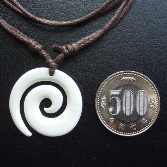 【表示現品】ボーンカービングペンダント【スパイラル】 - BTC-30052