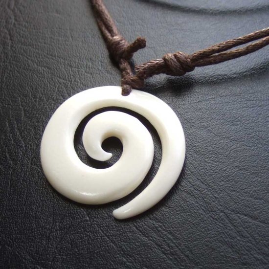 【表示現品】ボーンカービングペンダント【スパイラル】 - BTC-30052