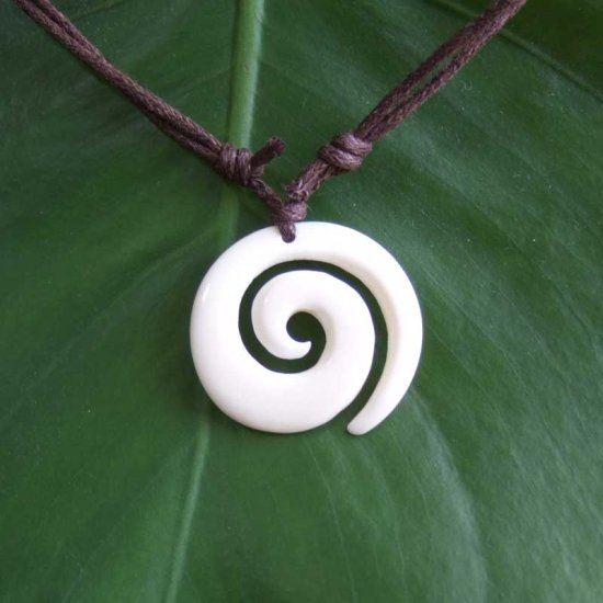 【表示現品】ボーンカービングペンダント【スパイラル】 - BTC-30052
