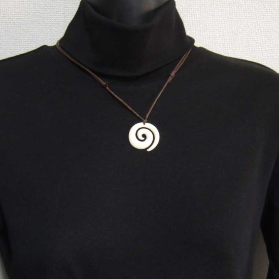 【表示現品】ボーンカービングペンダント【スパイラル】 - BTC-30053