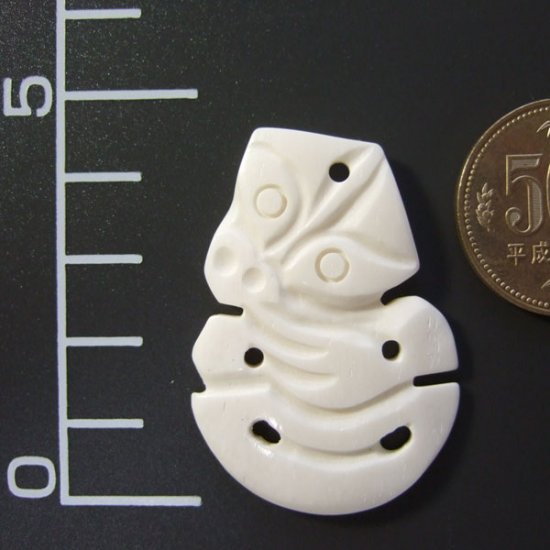 ボーンカービングペンダント【Tiki】 - 11008nzd