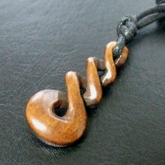 ステイン ボーンカービングペンダント【トリプルツイスト】 - 10027chd