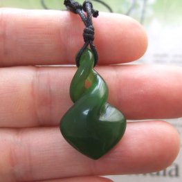 【表示現品】グリーンストーンペンダント【ダブルツイスト】 - 10029chc 《一点もの》