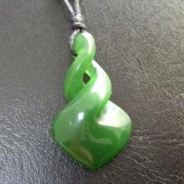 【表示現品】グリーンストーンペンダント【ダブルツイスト】 - 10029chc 《一点もの》