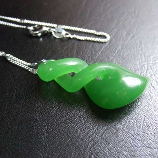グリーンストーンペンダント【ダブルツイスト】 - BTC-30001
