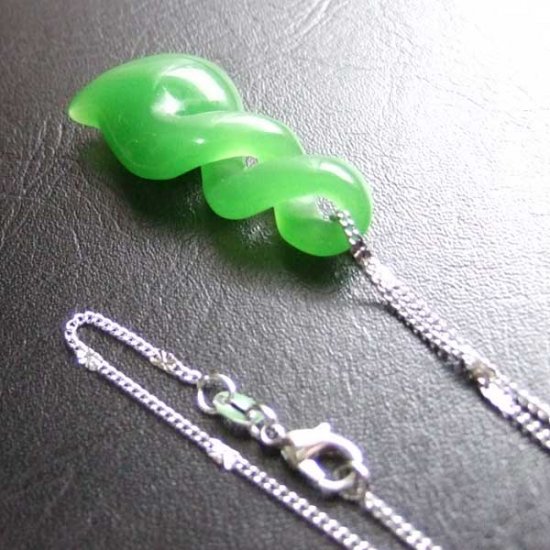 グリーンストーンペンダント【ダブルツイスト】 - BTC-30001