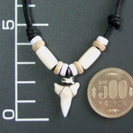 本物のサメの歯ネックレス - 20007thd