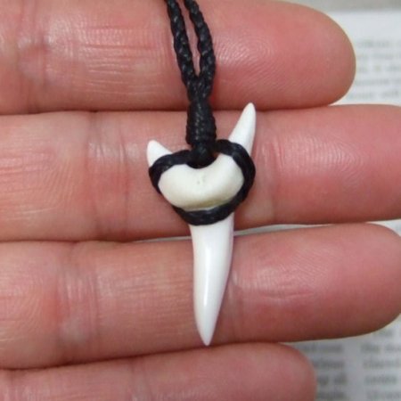 【表示現品】アオザメの歯（約3.7cm）ネックレス - 20707zhb