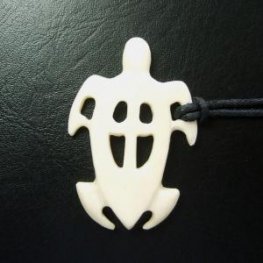 ボーンカービングペンダント【ウミガメ】 - 14049zhb 《一点もの》
