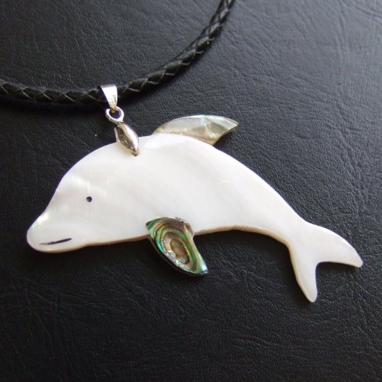 【表示現品】カービングペンダント【イルカ】 - 14069egj
