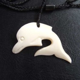 ボーンカービングペンダント【イルカ】 - BCT-30018