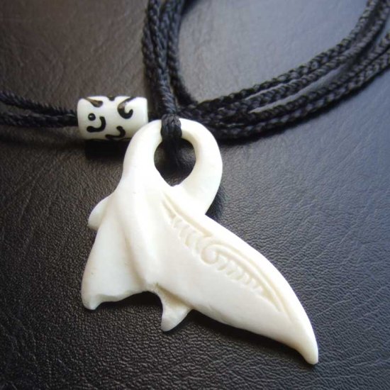 ボーンカービングペンダント【ホエールテール】 - BTC-30066 《一点もの》