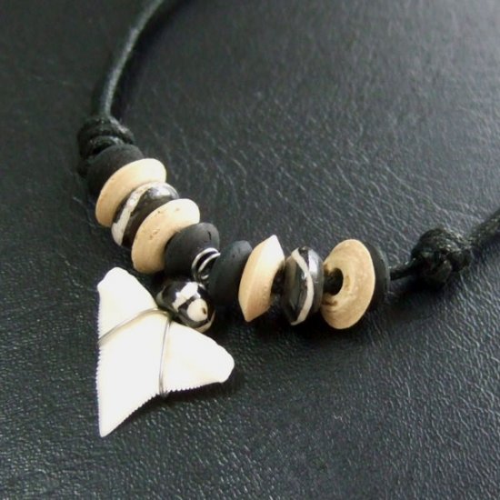 本物のサメの歯ネックレス - 20005thd